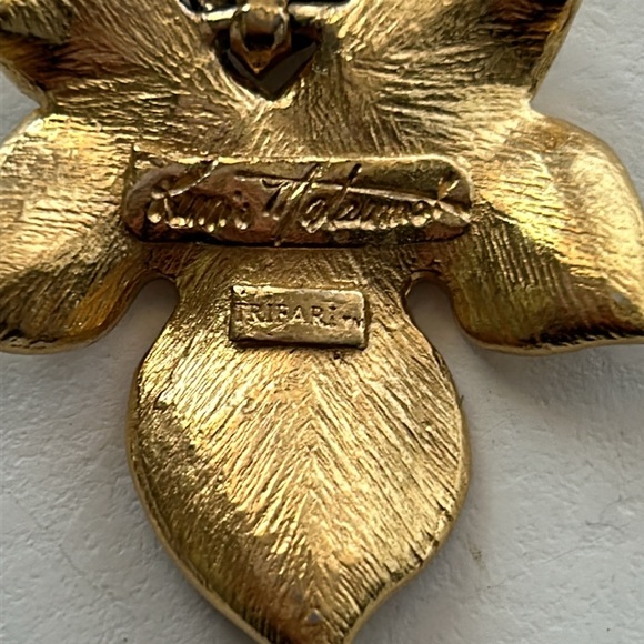 VINTAGE TRIFARI KUNIO MATSUMOTO GOLD TONE LEAF NECKLACE - Picture 2 of 3